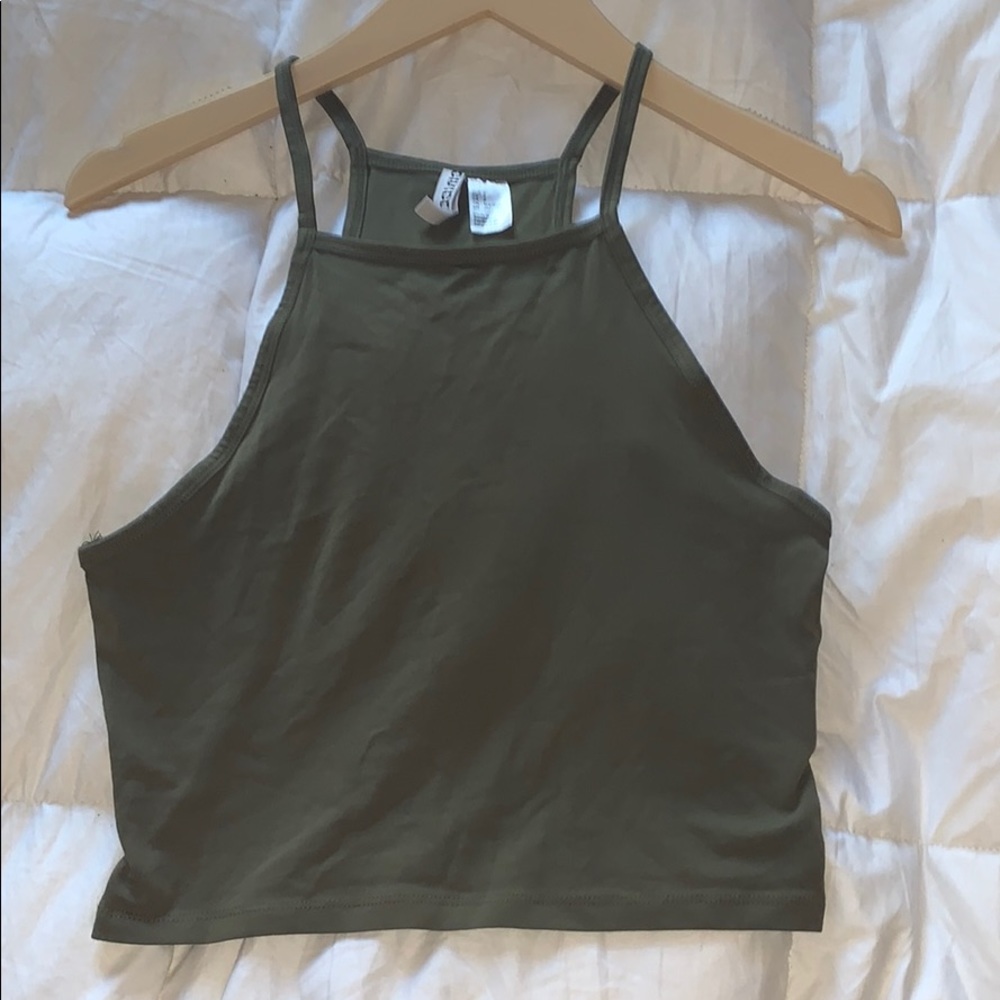Army Green Halter Crop Top
